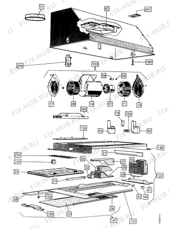 Схема №1 5708D-M/GB с изображением Двигатель (мотор) для вытяжки Aeg 50246985001